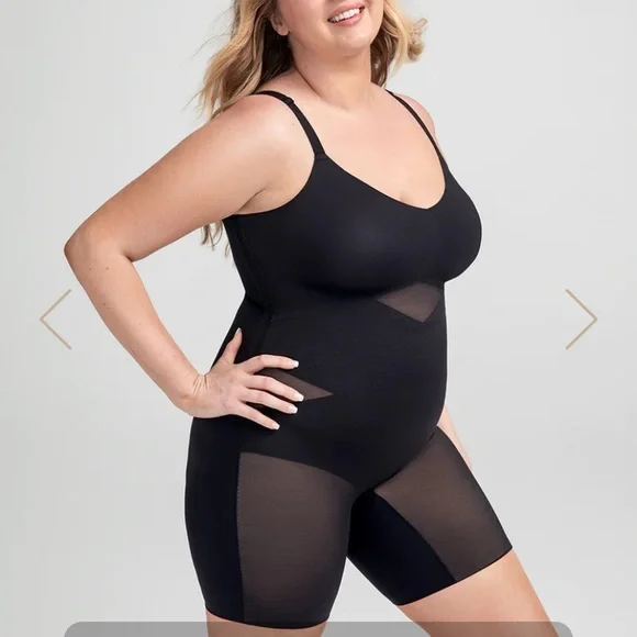 NEW Honeylove SuperPower Mid Thigh Short Bodysuit, Black Runway Size XL - Picture 6 of 15